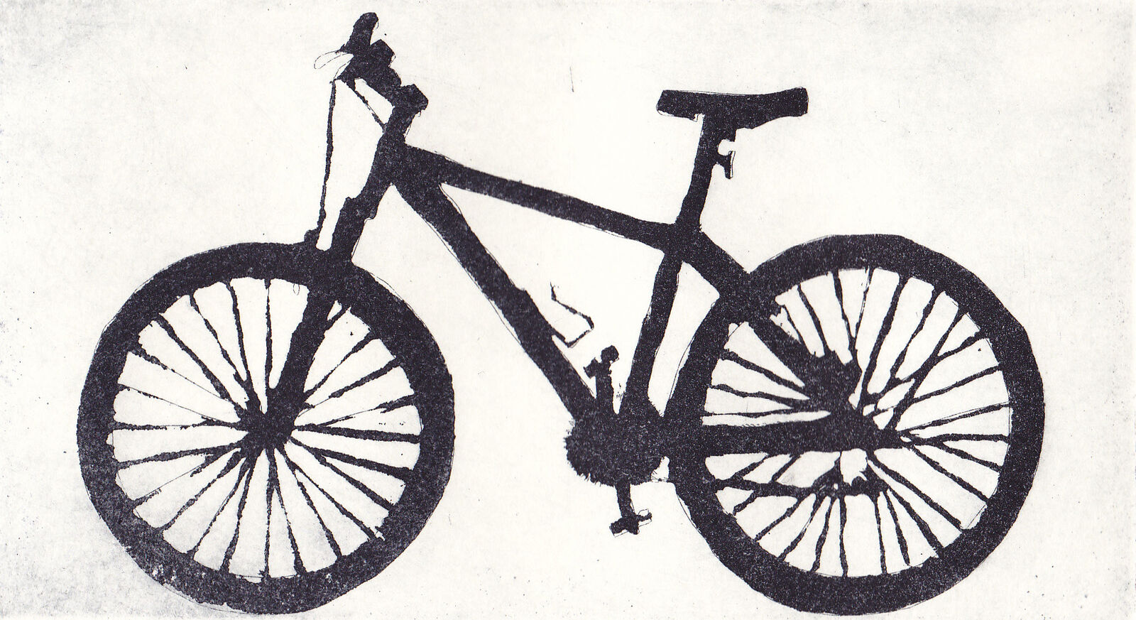 Fahrrad, Aquatinta-Radierung, 27 x 20 cm, 2014 © Agnes Christine Katschner