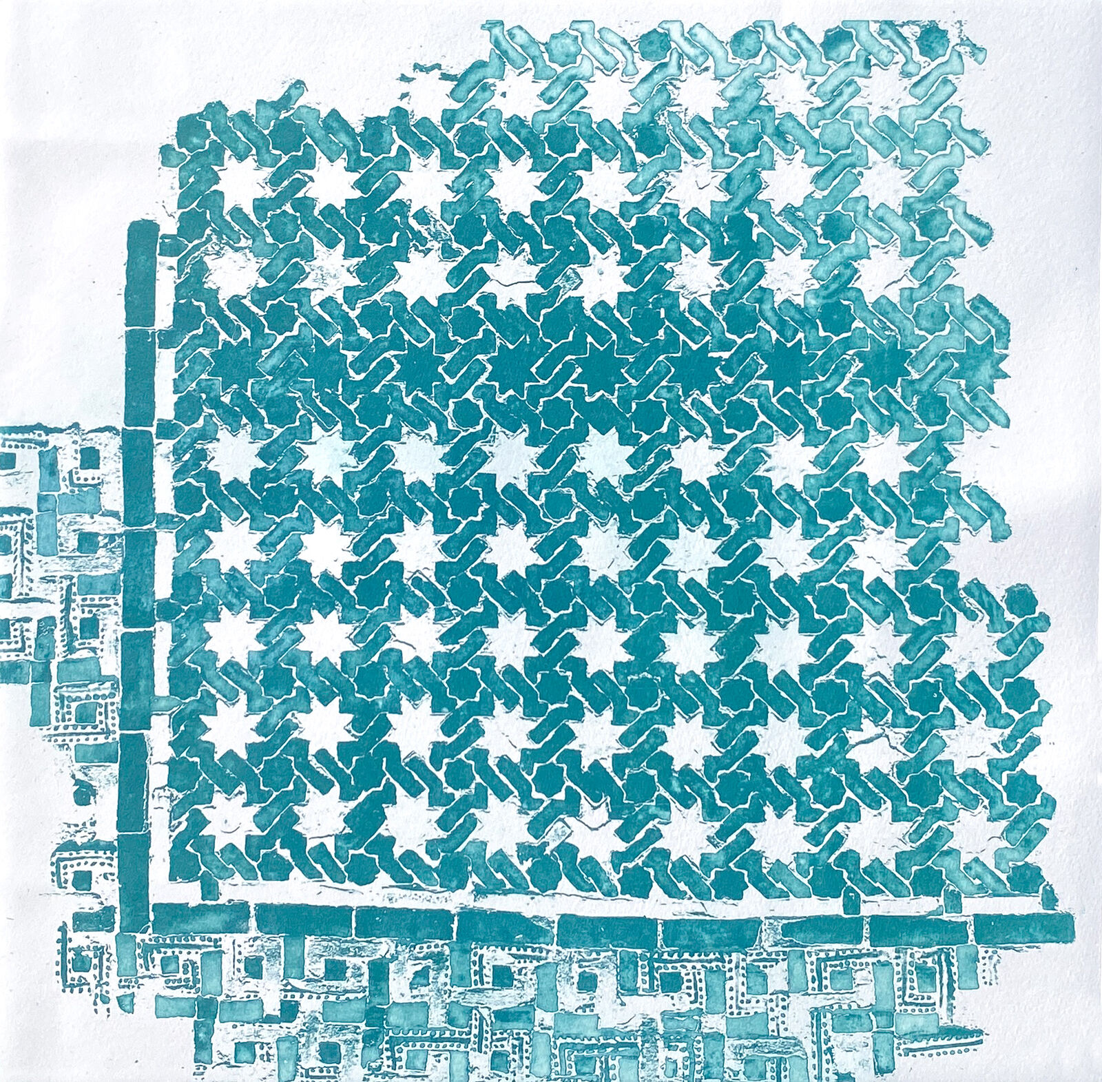 star pattern, Intagliotypie (Polymer-Print), 30 x 30 cm, 2023 © Agnes Christine Katschner