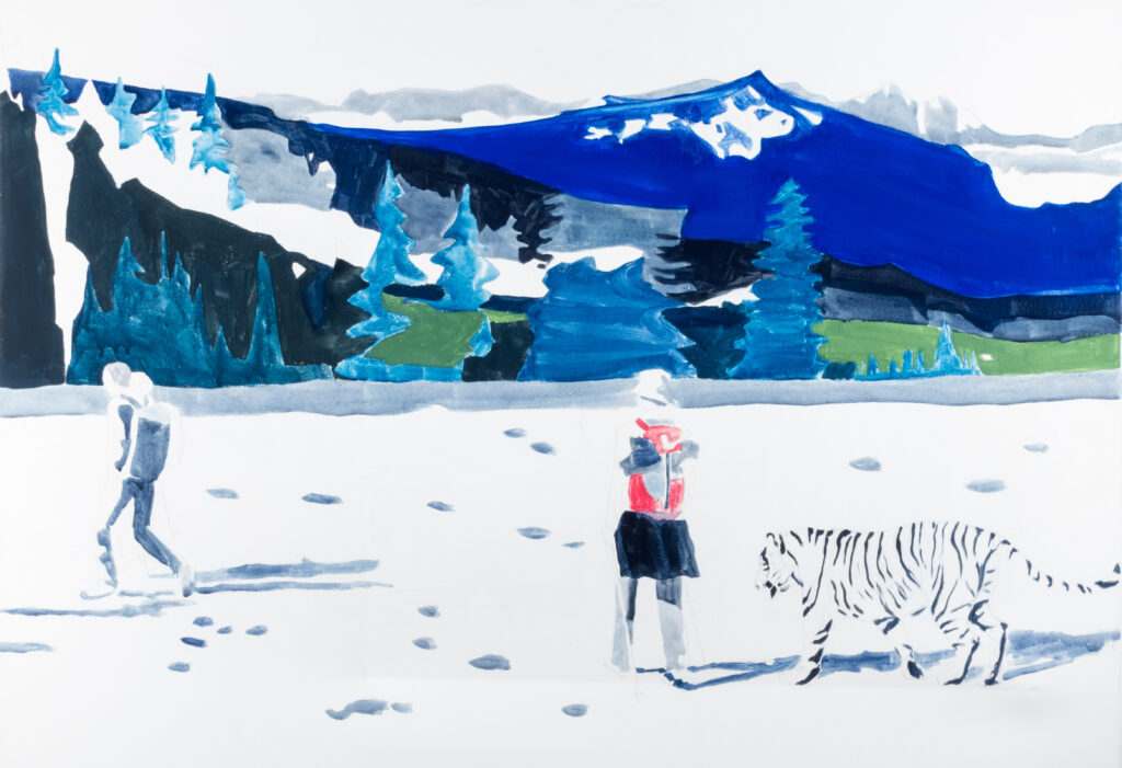 effort sur soi-même - Tempera auf Leinwand, 70 × 100 cm, 2015
