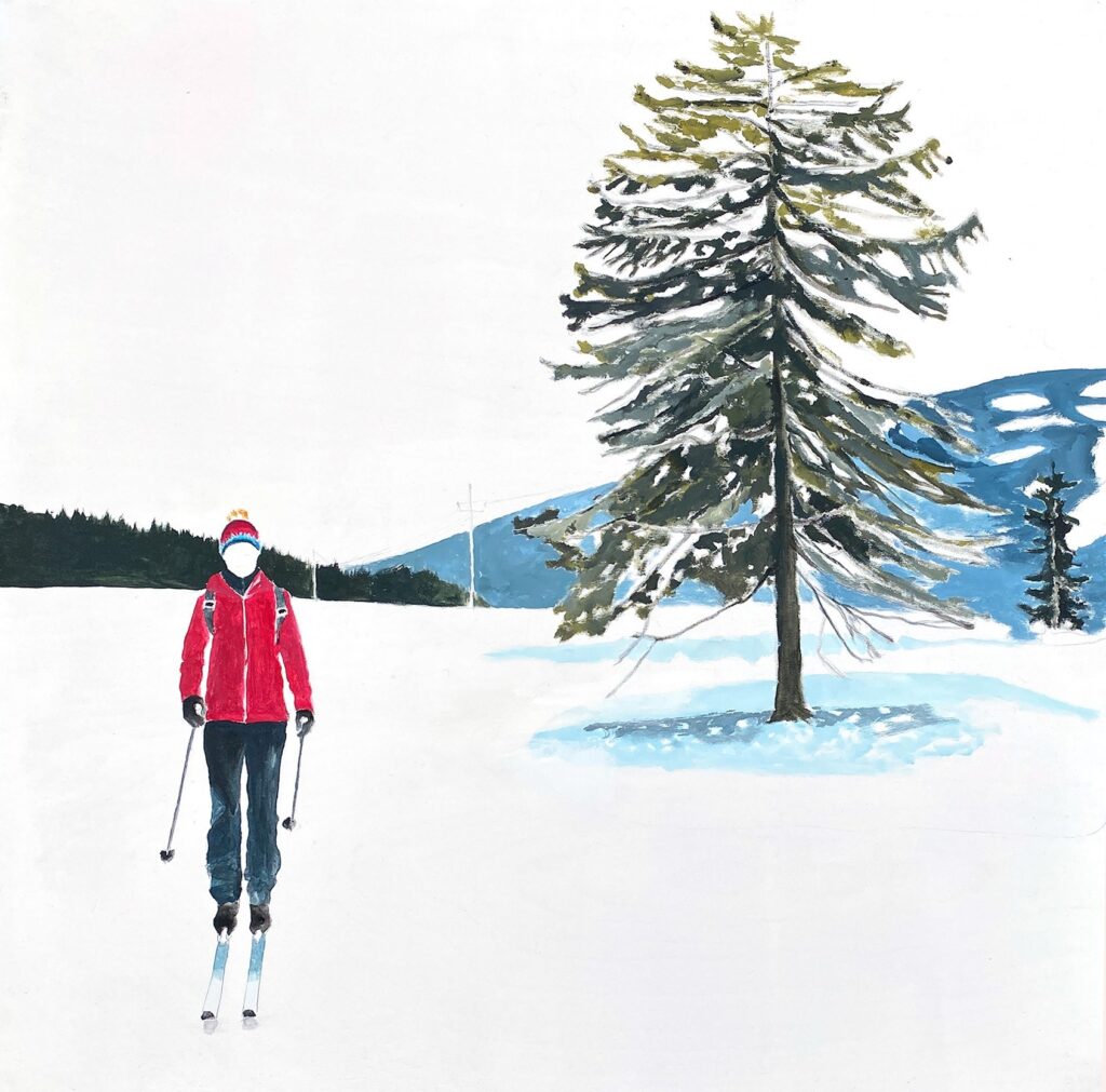 Hundert Jahre (2) - Gouache auf Holz, 60 × 60 cm, 2021